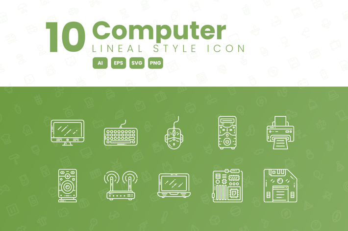 10 Computer Detailed Icon Collection