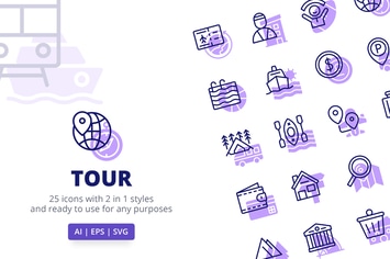 Tour Icons (Line and Solid)