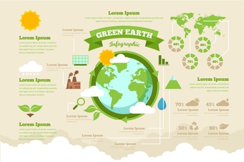 Green Earth Infographic PSD and AI Vector Template