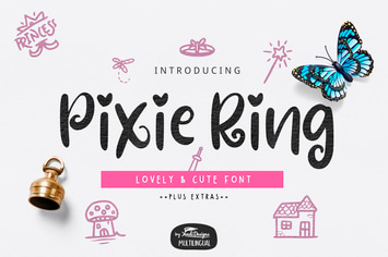 Pixie Ring Font with Illustrations