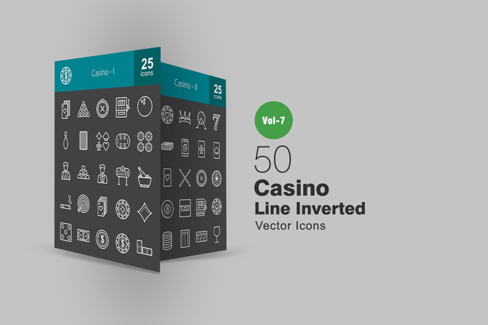 50 Casino Line Inverted Icons