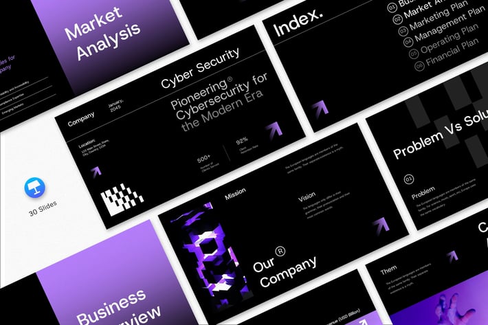 Purple Gradient Cyber Security Business Plan | 002