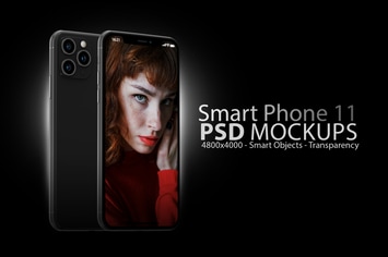 iPhone 11 Black PSD Mockups 