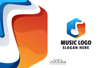Abstract Music Gradient Logo Template