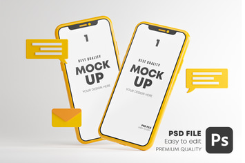 Messaging Conversation App Smartphone Mockup Set