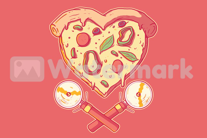 Heart shape pizza
