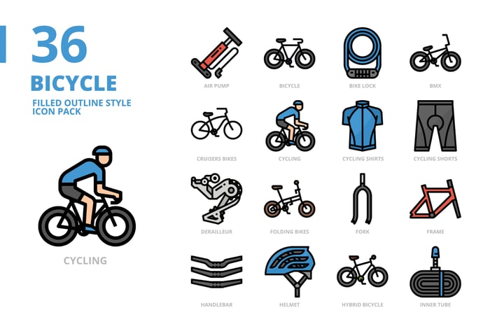 Bicycle Filled Outline