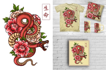 Japanese Snake Tattoo