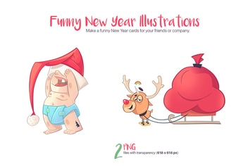 Funny New Year Illustrations