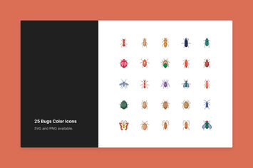 Bugs Icon Set - Color Style