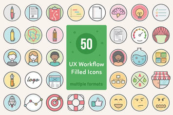 UX Workflow - Icons Filled Version