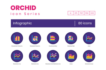80 Infographic Flat Icons