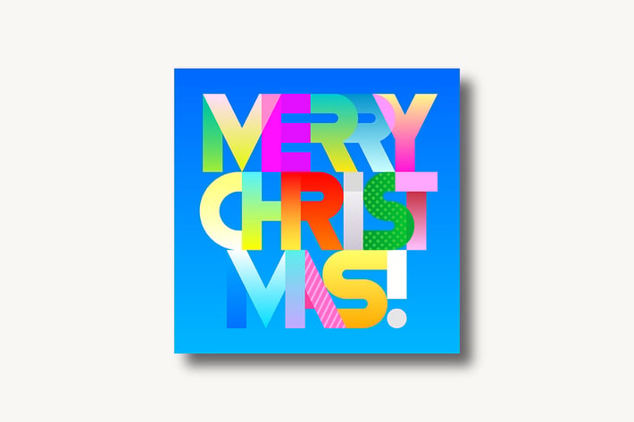 Merry Christmas decorative text (two options)