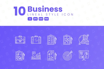 10 Business Detailed Icon Collection