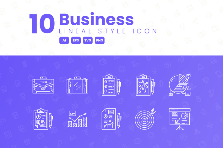 10 Business Detailed Icon Collection