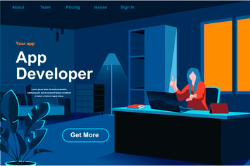 App Development Isometric Web Page Flat Concept