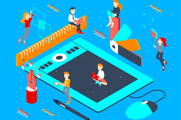 Graphic Design Isometric Illustration