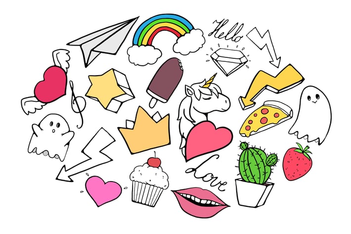 Doodle Variety /  2 Different Sheets