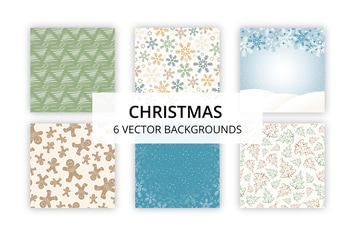 6 Vector Christmas Backgrounds