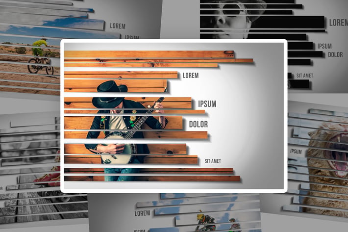 Stripes Photo Frame Template