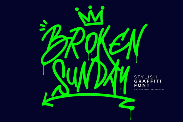 Broken Sunday - Stylish Graffiti Font