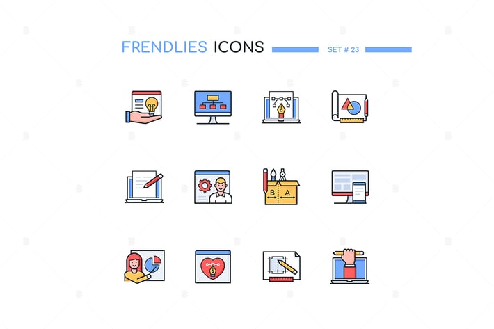 Web Development - Modern Line Design Style Icons