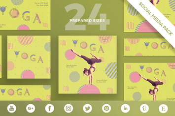 Yoga Workout Social Media Pack Template