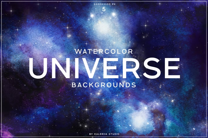 Watercolor Universe Backgrounds Set