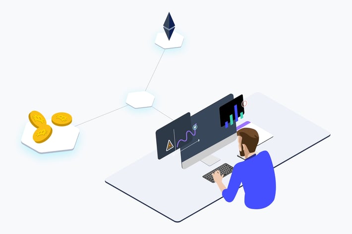 Trade Cryptocurrency Isometric - THM