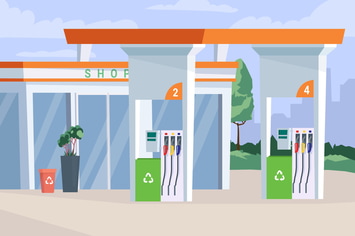 Gas Station - Illustration Background