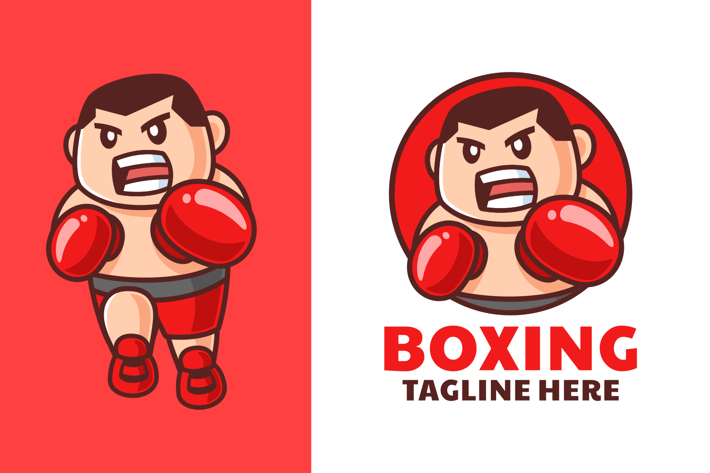 Male Boxing Cartoon Logo Design