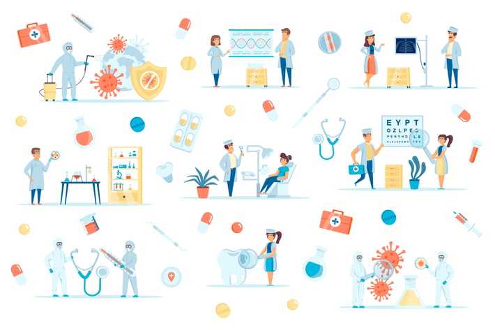 Coronavirus Pandemic Flat Scene Creator Kit