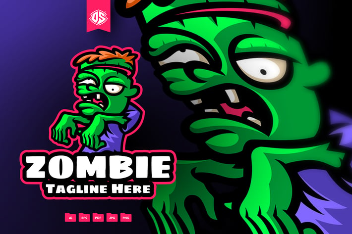 Zombie Cartoon Mascot Logo