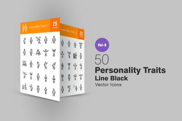 50 Personality Traits Line Icons
