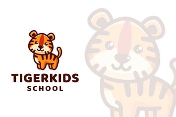 Tiger Kids School Logo Template