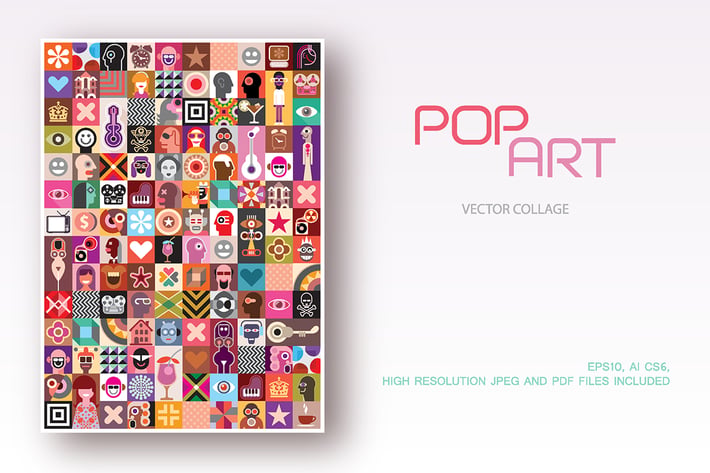 Pop Art style vector collage