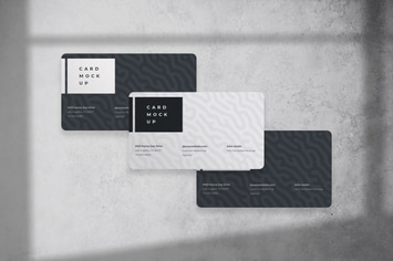 Business Card Mockup with Round Corners Template