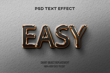 Gold glossy text effect
