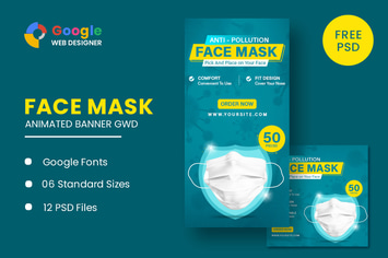 Face Mask Animated Banner Google Web Designer