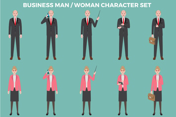 Business Man / Woman Character Set – Illustrations