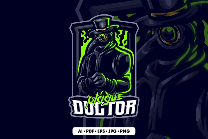 Plague Doctor Mascot Logo Template