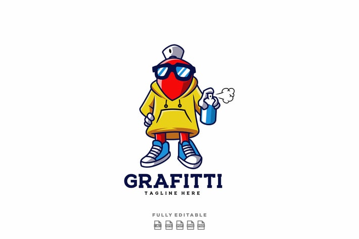 Spray Grafitti Mascot Cartoon Character Logo 
