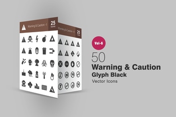 50 Warning & Caution Glyph Icons
