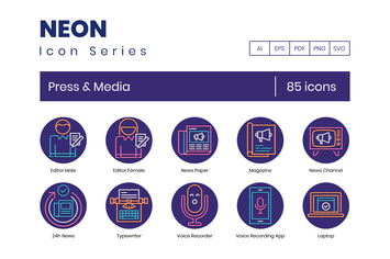 85 Press & Media Icons