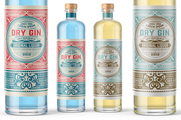Vintage Gin Label Packaging Layout 