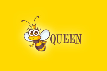Cartoon Queen Bee Mascot Logo