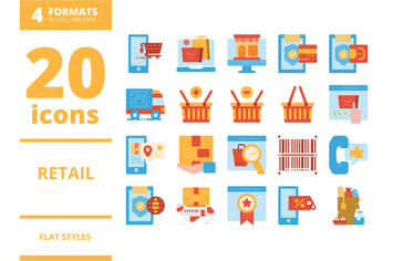 Retail Flat icons packs
