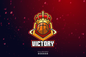 Champion Basketball Crown Logo Template