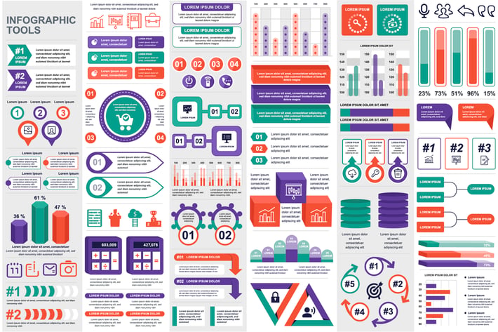Set Infographic Elements Graphics Template