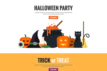 Halloween flat designed Banners 